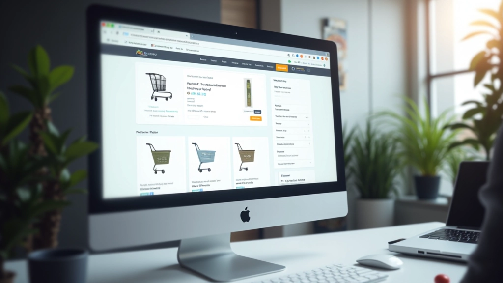 Moderne e-commerce design interface met productpagina's en winkelwagen